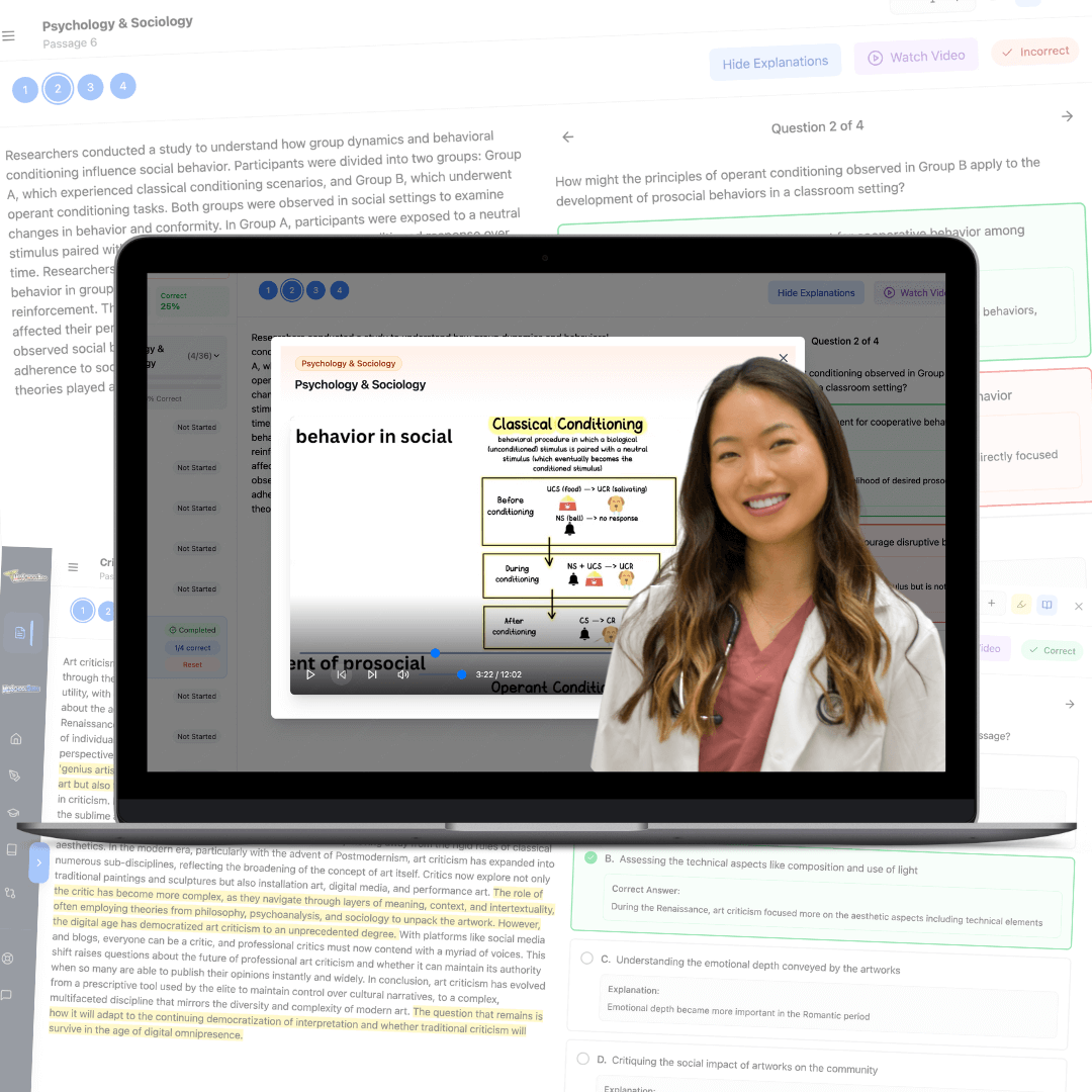 MCAT Passages & Guided Videos